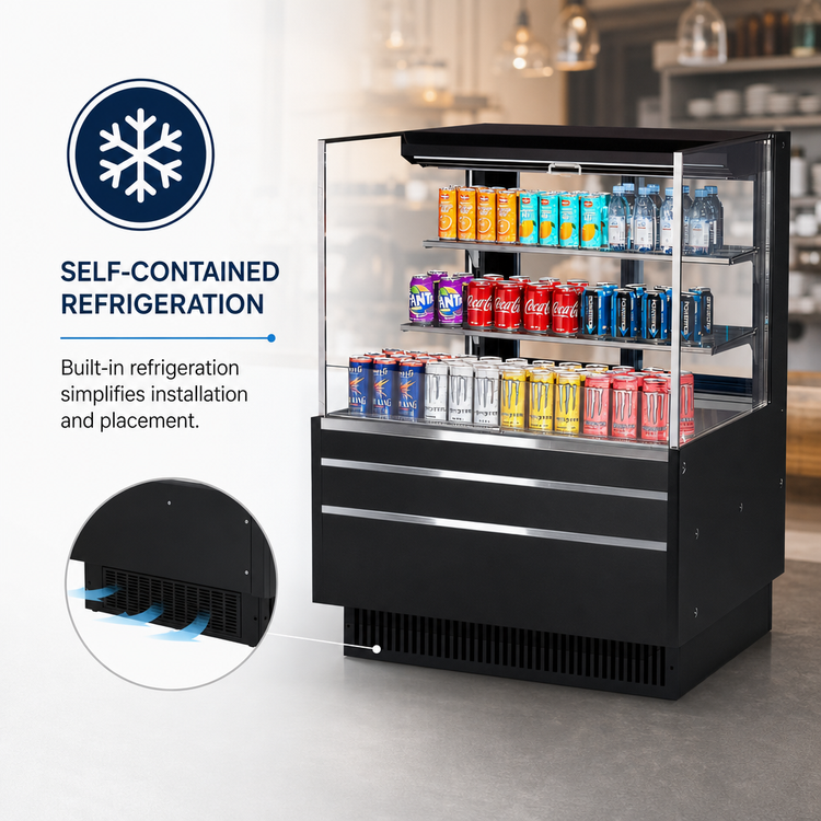 Product image #5 for Turbo Air Low-Profile Horizontal Open Display Merchandiser, 11.1 Cu. Ft., Self-Contained Refrigeration