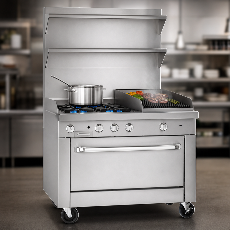 Product image #4 for Southbend Platinum 36-Inch Heavy Duty Gas Range with 4 Open Burners, 12-Inch Charbroiler, and Standard Oven