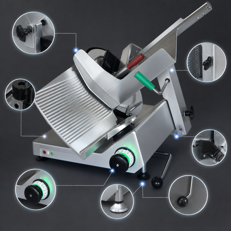 Product image #4 for Bizerba GSP Hi 90 Manual Heavy-Duty Illuminated Safety Slicer, 13-Inch Blade