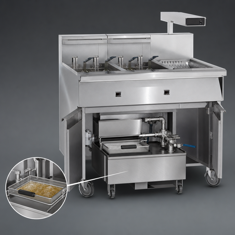 Product image #4 for Imperial Electric Floor Model 5-Tank Fryer with Built-In Filter System and Dump Station