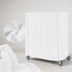 Thumbnail image #4 for Metro 60 x 18 x 54 Inch White Uncoated Knitted Polyester Cart Cover for Queen Mary & Banquet Carts