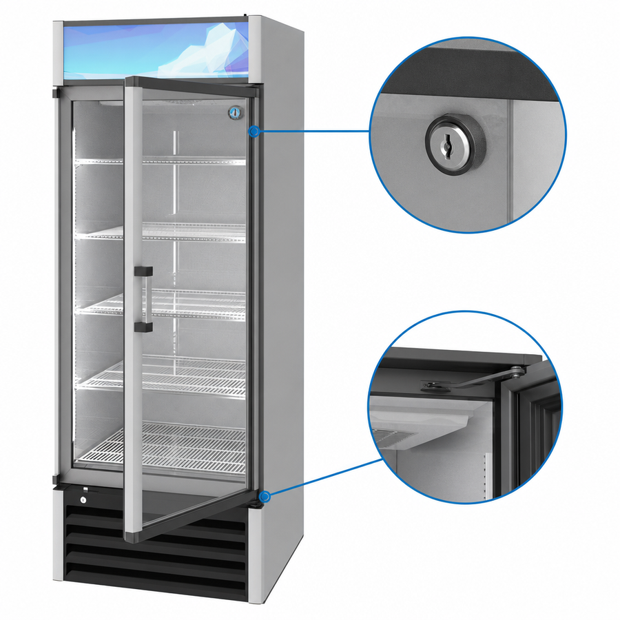 Locking Self-Closing Glass Door