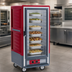 Thumbnail image #4 for Metro C5 Insulation Armour Red 3/4 Height Mobile Heated Holding Cabinet with Clear Door and Fixed Wire Slides