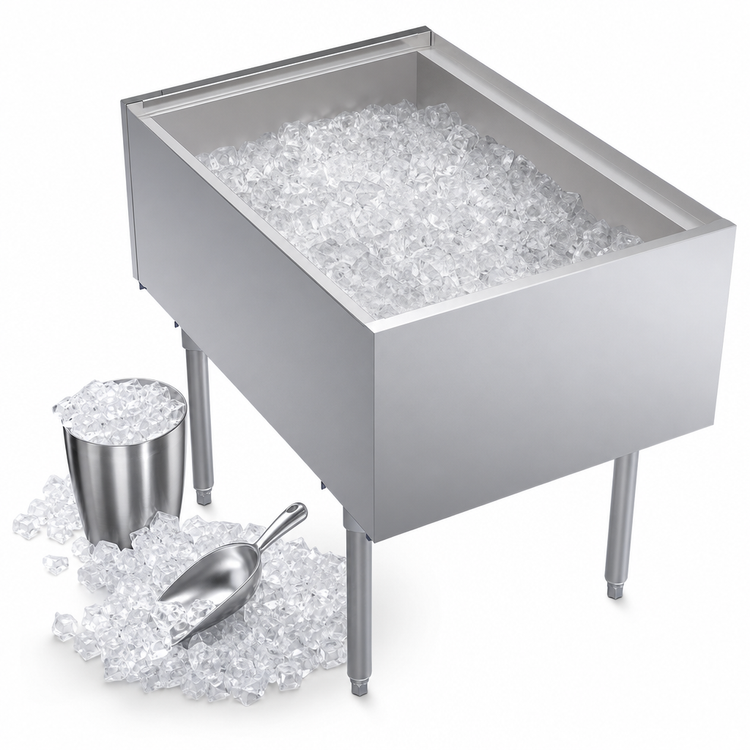 Product image #4 for Krowne Royal Series Pass-Thru Underbar Ice Bin/Cocktail Station, 24" W x 35" D, 175 lb. Capacity