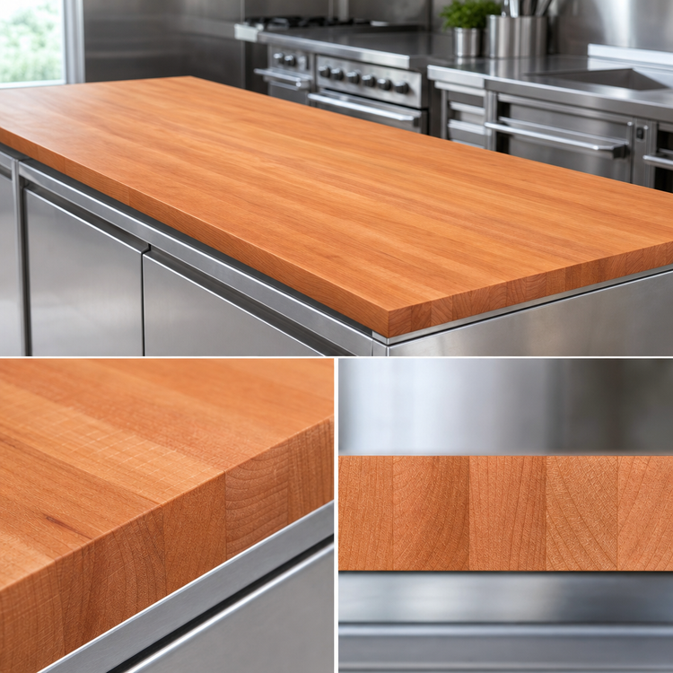 Product image #4 for Boos Block American Cherry Edge Grain Kitchen Countertop, 108-Inch W x 32-Inch D x 3-Inch Thick, Oil Finish