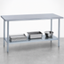 Thumbnail image #4 for Duke Manufacturing 84-Inch Stainless Steel Work Table with Galvanized Undershelf, Open Base, No Backsplash