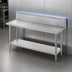 Thumbnail image #4 for Advance Tabco 144-Inch 14-Gauge 304 Stainless Steel Work Table with 10-Inch Backsplash and Undershelf