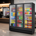 Thumbnail image #4 for KoolMore 78-Inch Three-Door Glass Door Merchandiser Refrigerator, 53 Cu. Ft., Black Stainless Steel
