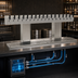 Thumbnail image #4 for Glastender BRT-18-MFR 18-Faucet Countertop Bridge Draft Dispensing Tower, Glycol-Cooled, Mirror Finish