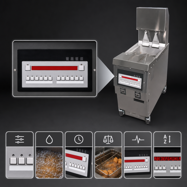 Product image #4 for Henny Penny OGA321.0 1-Well Gas Auto-Lift Open Fryer, 65 lb Capacity, Built-In Filtration, Computron 8000 Controls