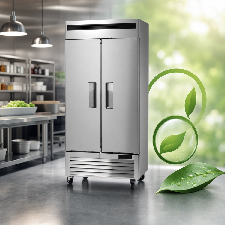 Product image #4 for Atosa Two-Section Bottom-Mount Reach-In Freezer, 28.5 Cu. Ft., Stainless Steel, Solid Doors