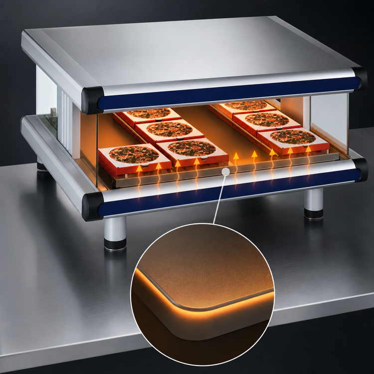 Product image #4 for Hatco Glo-Ray Designer 66.25 Inch Slant Countertop Single Shelf Merchandising Display Warmer