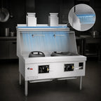 Thumbnail image #4 for Town Equipment York YF-2-STD 60-Inch 2-Chamber Gas Wok Range with Water-Cooled Top and Chinese Swing Faucets