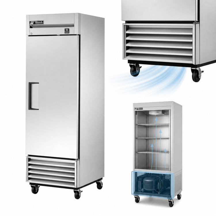 Product image #4 for True TS-23-HC One-Section Reach-In Refrigerator with Solid Stainless Steel Door