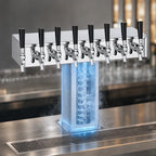 Thumbnail image #4 for Perlick Corporation 4006S12BPC2 Countertop Glycol-Cooled Wide Base Tee Draft Beer Tower, 12-Faucet, Extra High, Polished Chrome