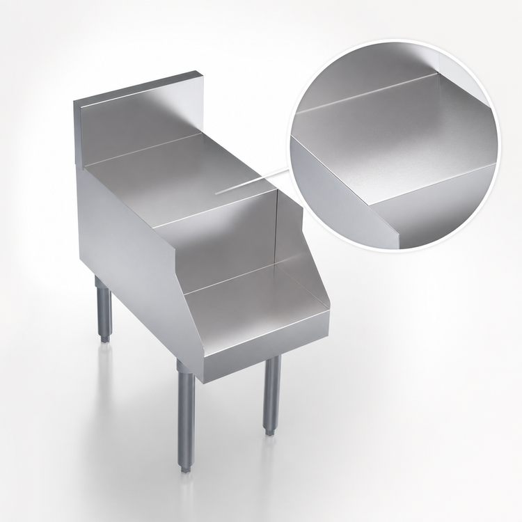 Product image #4 for Krowne Royal Series 14-Inch Wide x 24-Inch Deep Flat Top Underbar Blender Station with Recessed Shelf