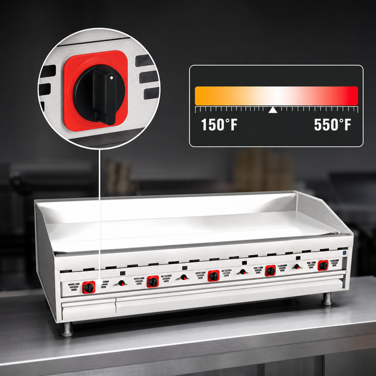 Product image #4 for MagiKitch'n 60-Inch Countertop Gas Griddle with Solid State Thermostat and Matchless Ignition