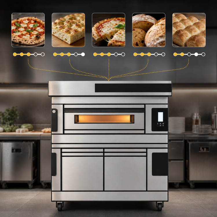 Product image #4 for Moretti Forni serieS S120E Single-Deck Electric Deck Pizza Oven with Refractory Stone Deck and Proofer