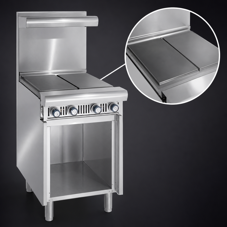 Product image #4 for Imperial Spec Series 24-Inch Heavy Duty Gas Add-A-Unit Floor Range with Two Hot Tops and Open Cabinet Base