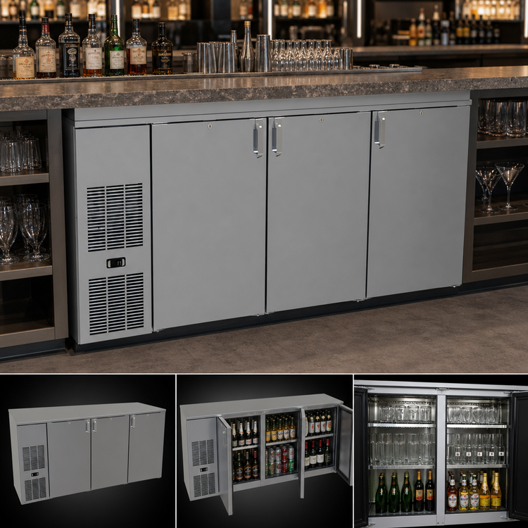 Product image #4 for Glastender CP1FB72 72-Inch Three-Section Pass-Thru Front-Serviced Back Bar Cooler