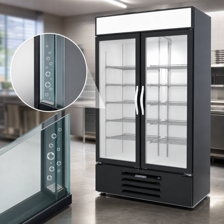 Product image #4 for Beverage-Air MarketMax IQ 47-Inch Two-Section Reach-In Glass Door Refrigerated Merchandiser with Electronic Smart Lock, Black