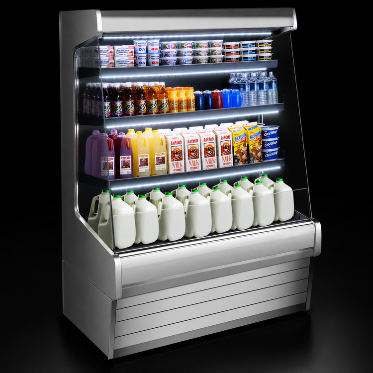 Product image #4 for Howard-McCray 30E Series 39-Inch Multi-Purpose Rear Loading Open Merchandiser, Self-Contained, Stainless Steel