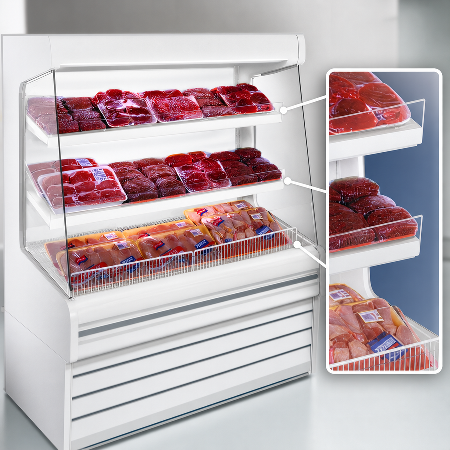 Three-Tier Slanted Shelving