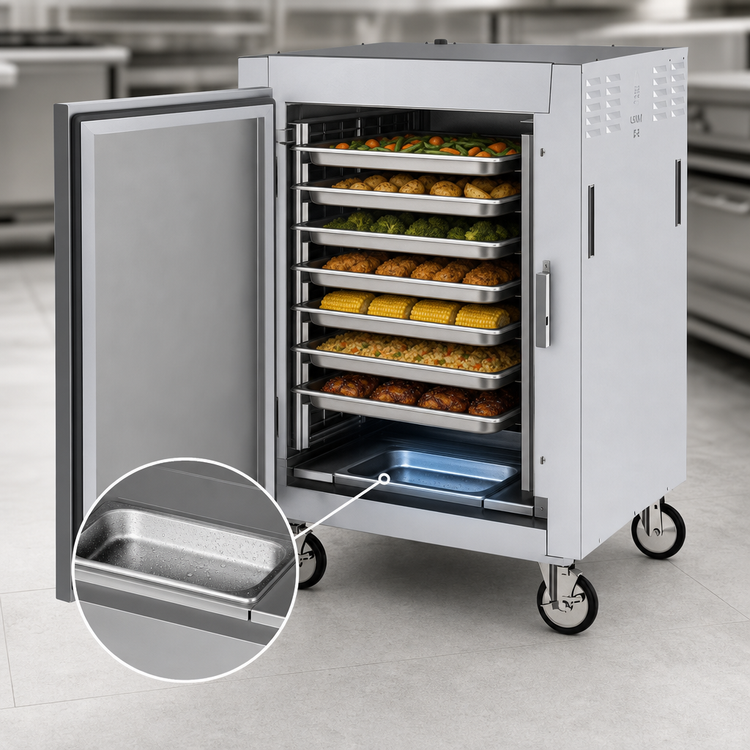 Product image #4 for Metro C5 8 Series Controlled Temperature Heated Pass-Thru Holding Cabinet, 1/2 Height, Mobile, 8 Full-Size Sheet Pan Capacity