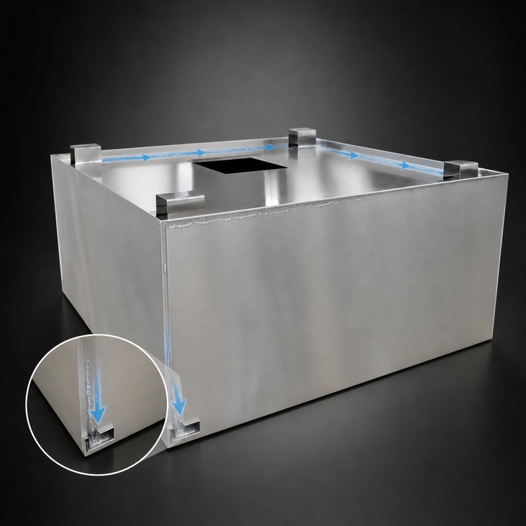 Product image #4 for John Boos Box-Type Condensate Hood with Exhaust Collar, 36 Inch W x 36 Inch D x 19 Inch H