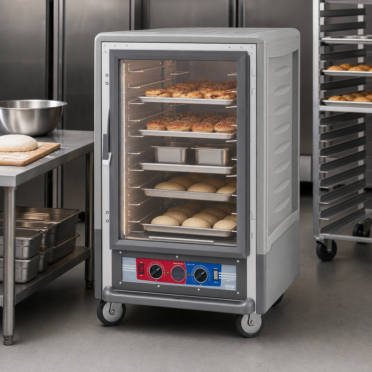 Product image #4 for Metro C5 3 Series Half-Height Combination Heated Holding and Proofing Cabinet, Gray, Full-Length Clear Door