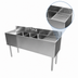 Thumbnail image #4 for CHOICE Three Compartment Underbar Sink Unit with Right Drainboard, Left Sink Location, 48 Inch x 24 Inch