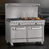 Thumbnail image #4 for Southbend Ultimate 48-Inch Commercial Gas Restaurant Range with 2 Non-Clog Burners, 36-Inch Charbroiler, Convection Oven, and Cabinet Base