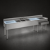 Thumbnail image #4 for Eagle Group 1800 Series 108 Inch Underbar Combination Unit with 3 Sink Bowls, 2 Drainboards, and Right-Hand Ice Bin