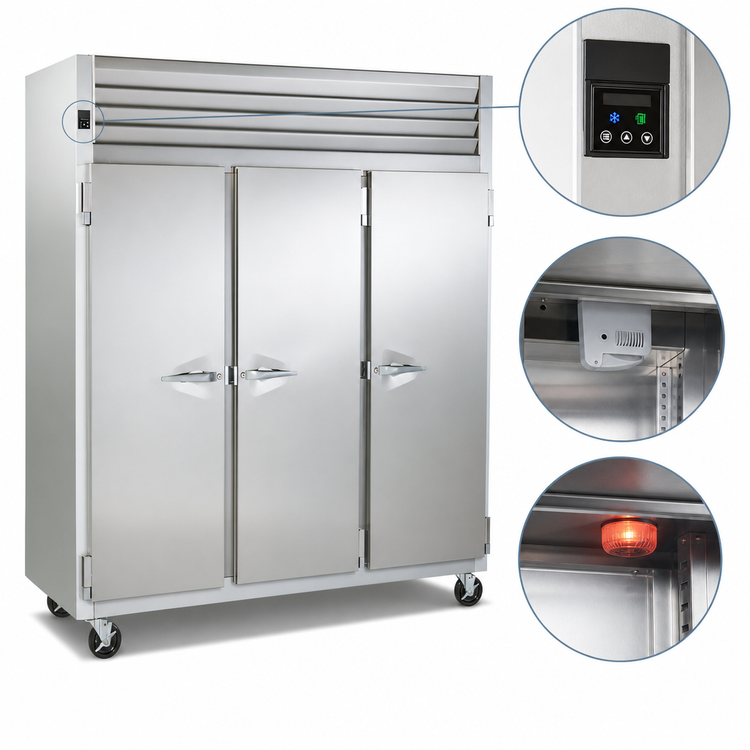 Product image #4 for Traulsen Spec-Line RLT332N-FHS Three-Section Remote Reach-in Freezer with Narrow Full-Height Solid Doors