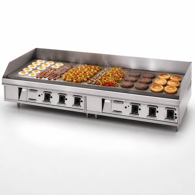 Product image #5 for Lang LG Series 72-Inch x 23-Inch Countertop Gas Griddle with 1-Inch Chrome Plate