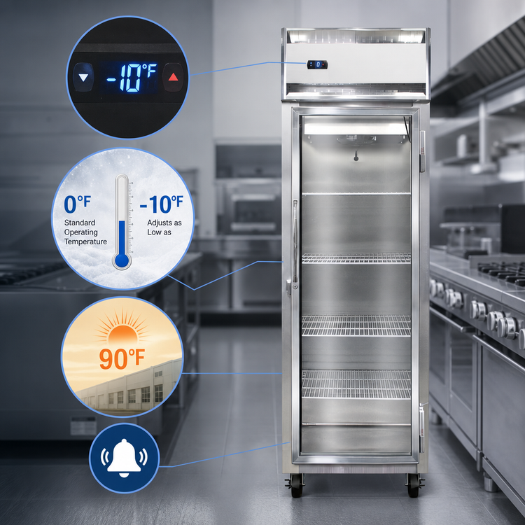 Product image #4 for Continental Refrigerator 1FSNSAGD One-Section Shallow Depth Display Reach-In Freezer