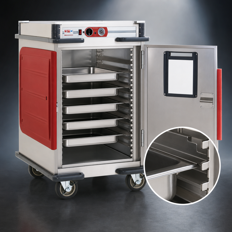 Product image #4 for Metro C5 Transport Armour Half-Height Mobile Heated Holding Cabinet with Adjustable Lip Load Slides