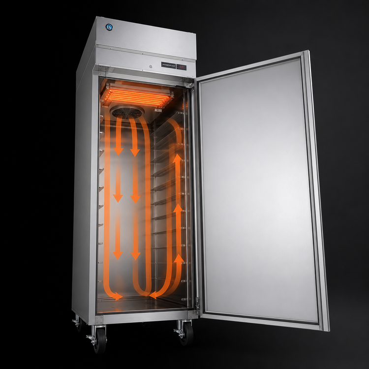 Product image #4 for Hoshizaki Steelheart One-Section Pass-Thru Upright Heated Holding Cabinet with Full Stainless Steel Doors