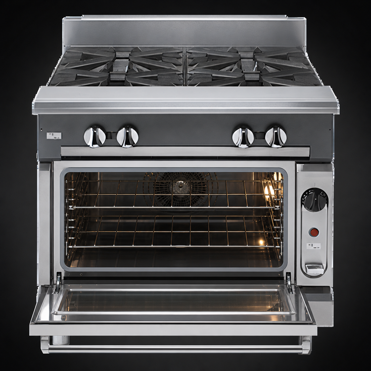 Product image #4 for Vulcan V Series 36 Inch Heavy Duty Gas Range with 2 Hot Tops and Convection Oven
