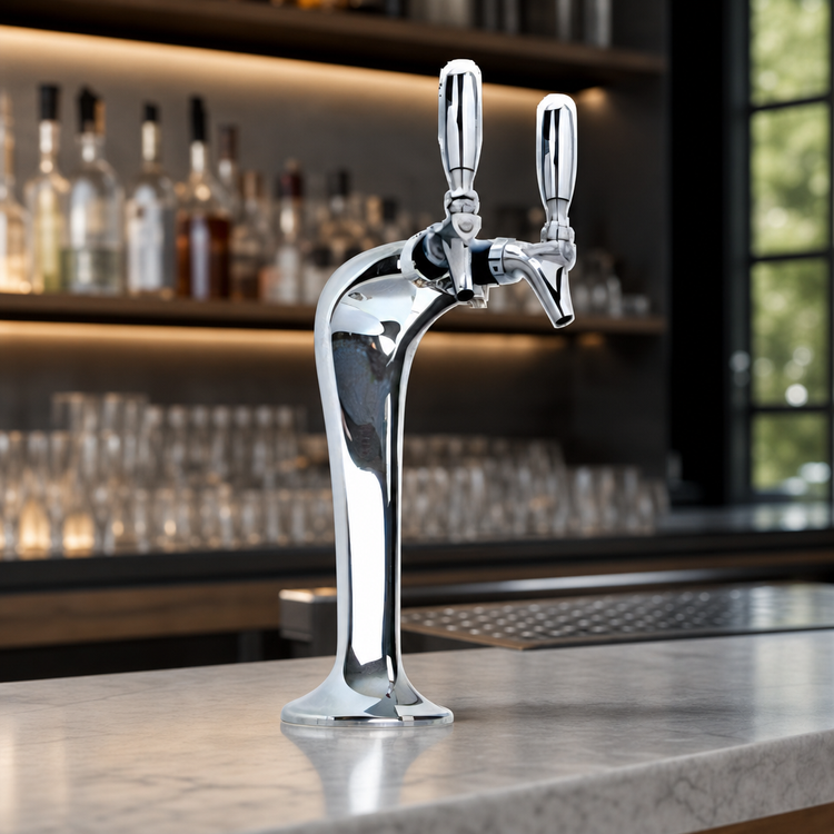 Product image #4 for Cobra 1-Column Countertop Glycol-Cooled Stainless Steel Draft Beer Tower with 2 Faucets