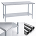 Thumbnail image #4 for Duke Manufacturing 84-Inch Stainless Steel Work Table with Galvanized Undershelf and Posts