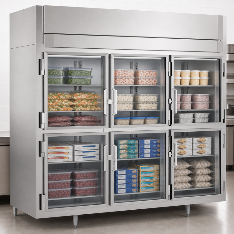 Product image #5 for Victory UltraSpec 3-Section Reach-In Glass Door Freezer, 79.6 Cu. Ft.