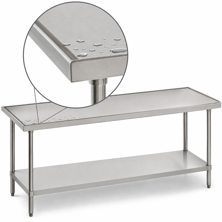 Product image #4 for Advance Tabco 144-Inch x 24-Inch 304 Stainless Steel Work Table with Adjustable Undershelf