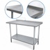 Thumbnail image #4 for Advance Tabco 84-Inch x 24-Inch 16-Gauge 304 Stainless Steel Work Table with 1-1/2-Inch Rear Backsplash and Galvanized Undershelf