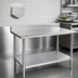 Thumbnail image #4 for Deluxe Series 144-Inch x 24-Inch Stainless Steel Work Table with 4-1/2-Inch Backsplash and Undershelf