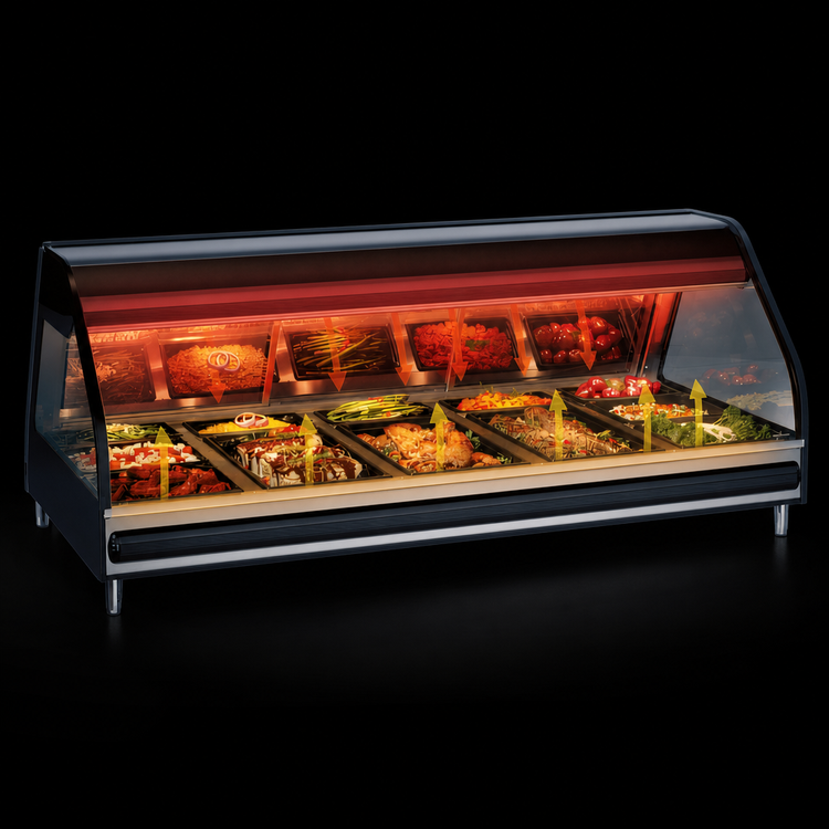 Product image #4 for Alto-Shaam Halo Heat 72-Inch Countertop Full-Service Heated Display Case with 5 Pan Sections