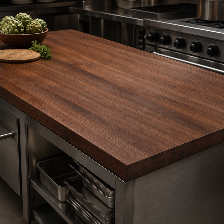 Product image #4 for Boos Block American Black Walnut Edge Grain Kitchen Countertop, 96 x 42 x 3 Inches, Penetrating Oil Finish