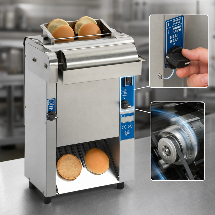 Product image #4 for Antunes Vertical Contact Conveyor Toaster with Butter Wheel, Digital Controller, Countertop, 208-230V