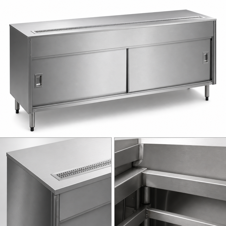 Product image #4 for Spec-Master 79-Inch Stainless Steel Urn Stand with Enclosed Base and Drip Trough