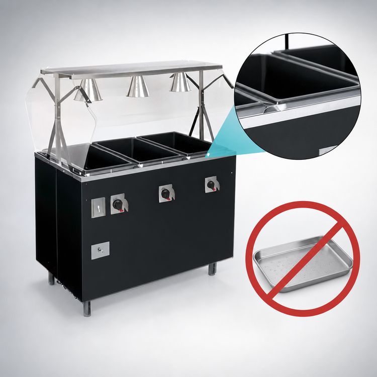 Product image #4 for Vollrath 2-Series Affordable Portable Deluxe 4-Well Mobile Hot Food Station with Breath Guard